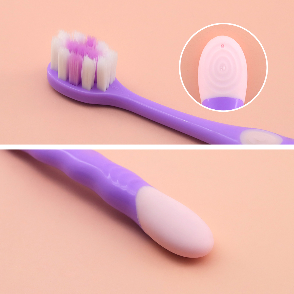 Children's Eco-friendly Toothbrush with Colorful Soft Bristles PP+TPR Disposable Plastic Handle for Kids