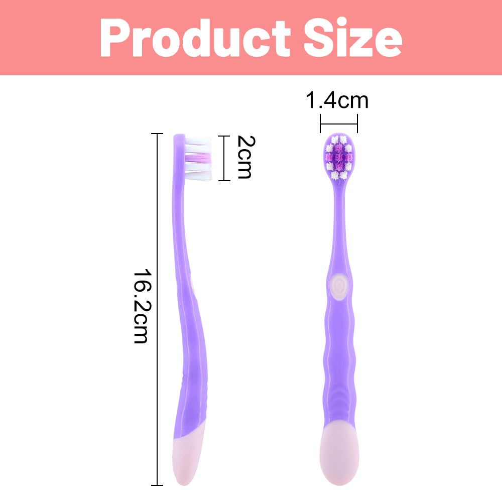 Children's Eco-friendly Toothbrush with Colorful Soft Bristles PP+TPR Disposable Plastic Handle for Kids