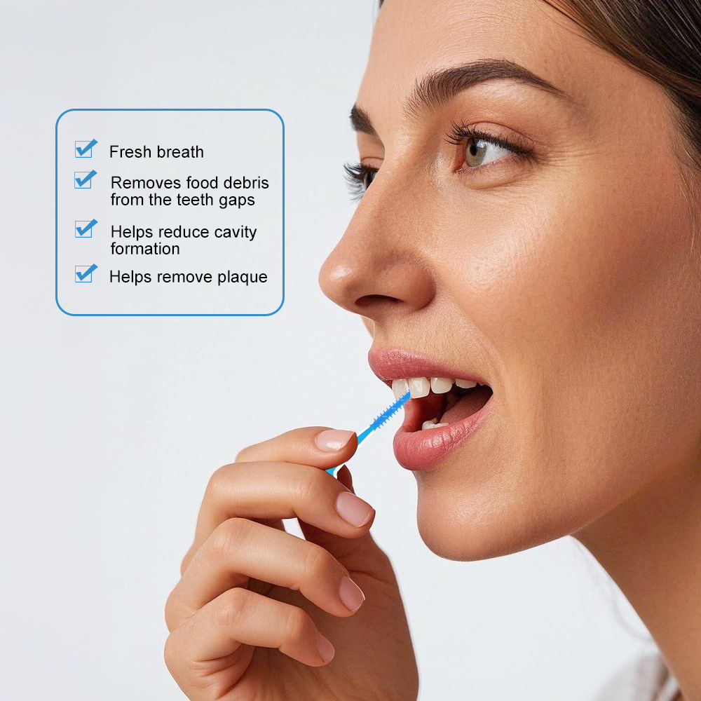Dental Care Products Rubber Interdental Brush Soft and Anti slip Design Silicone Toothpick and Interdental Brush