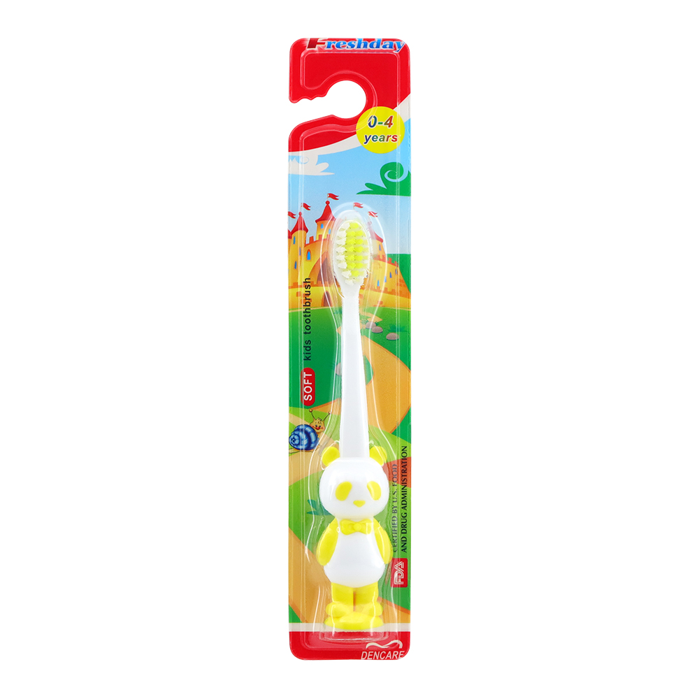 Panda Children's Toothbrush Cartoon Design Home Travel-Friendly Plastic Handle Nylon Manual Toothbrush