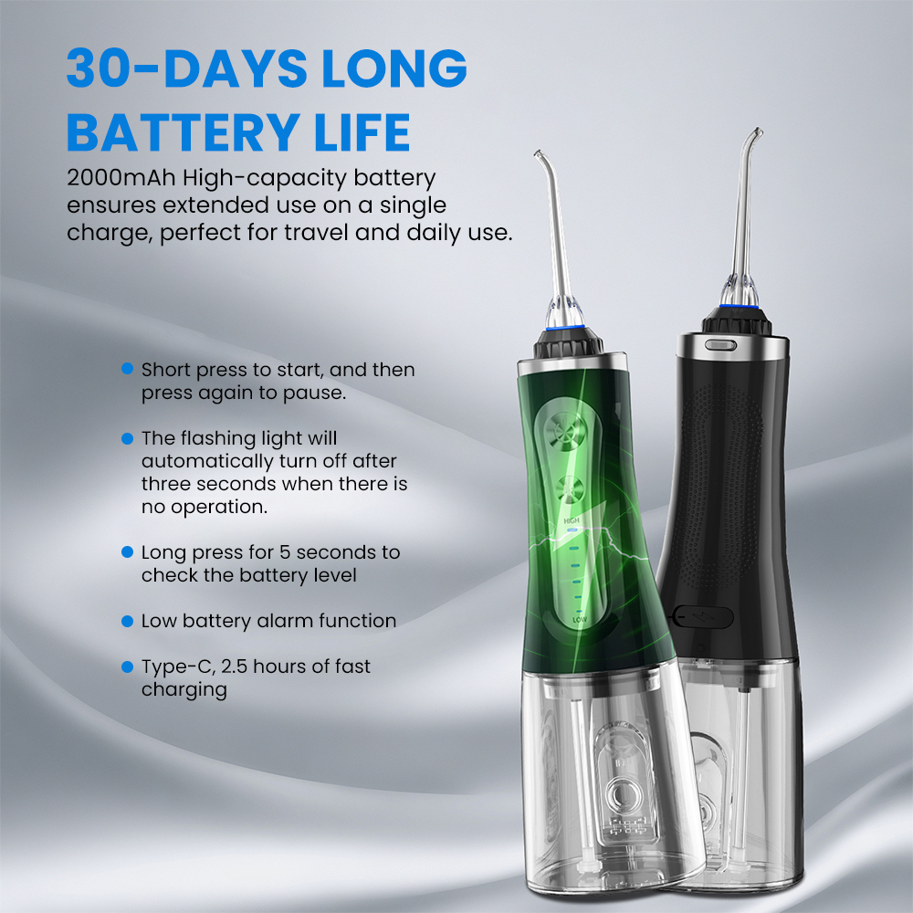 Portable USB Rechargeable Water Flosser IPX7 Waterproof for Oral Irrigator for Home Travel 5 Modes for Gum Care