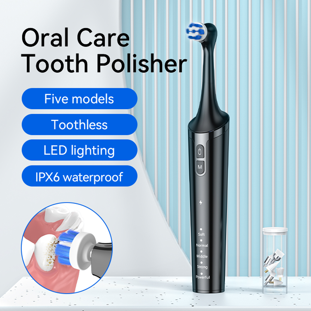 Factory Sale Rotary Electric Sonic Toothbrush Replaceable IPX7 Polishing Head Tooth Polisher