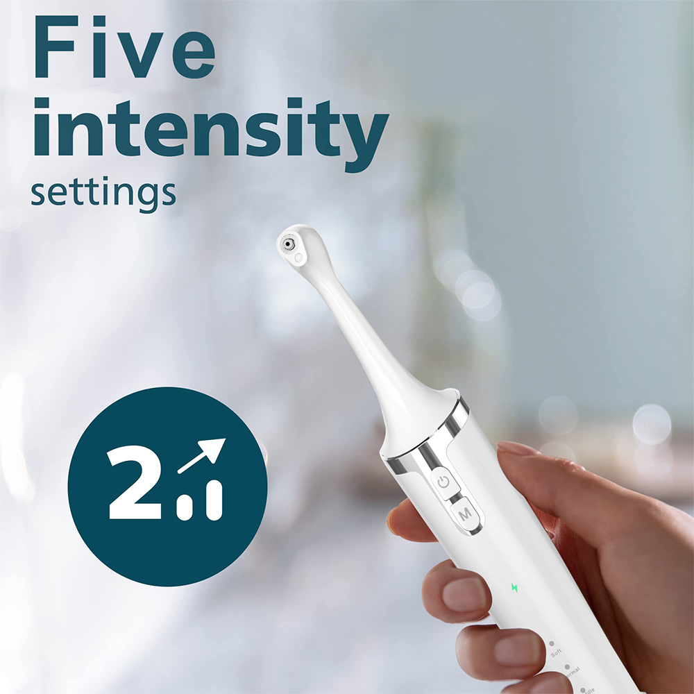 Home Use Sonic Rechargeable Electric Tooth Polisher 7 Brush Heads Waterproof IPX7 Medium Whitening Polishing