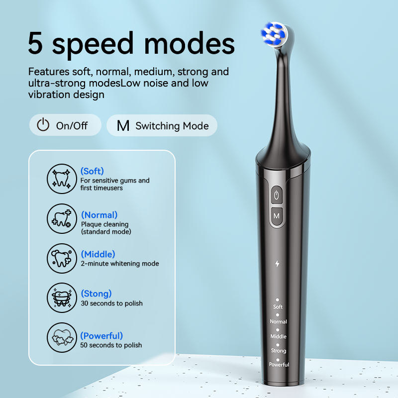 Factory Sale Rotary Electric Sonic Toothbrush Replaceable IPX7 Polishing Head Tooth Polisher