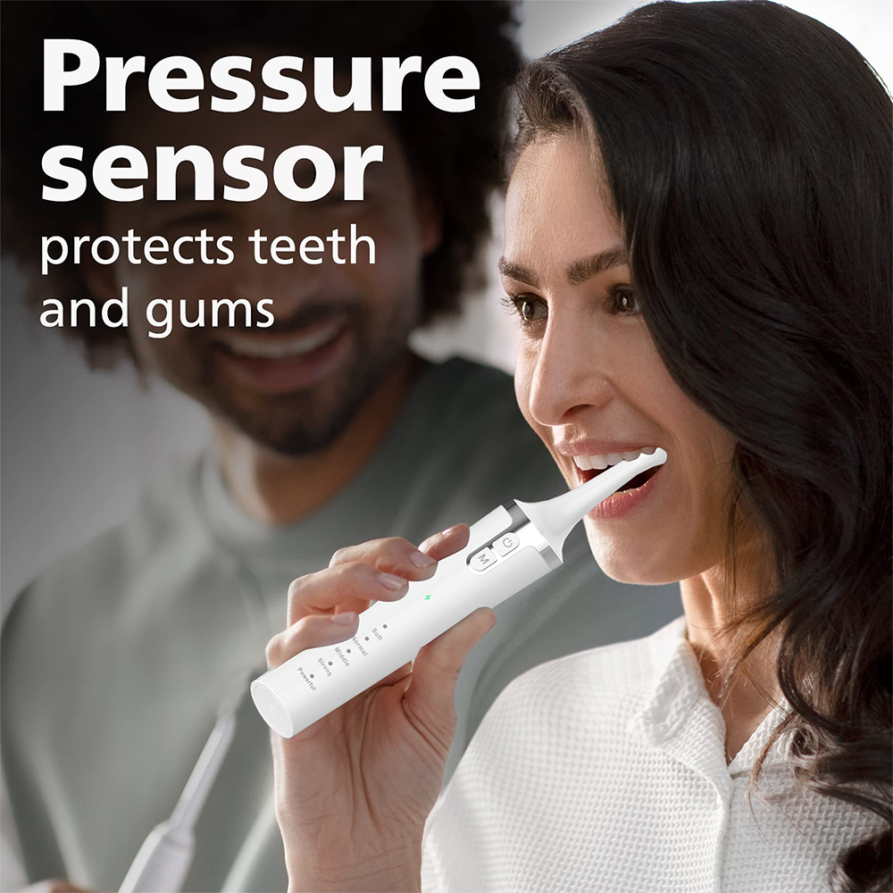 Home Use Sonic Rechargeable Electric Tooth Polisher 7 Brush Heads Waterproof IPX7 Medium Whitening Polishing
