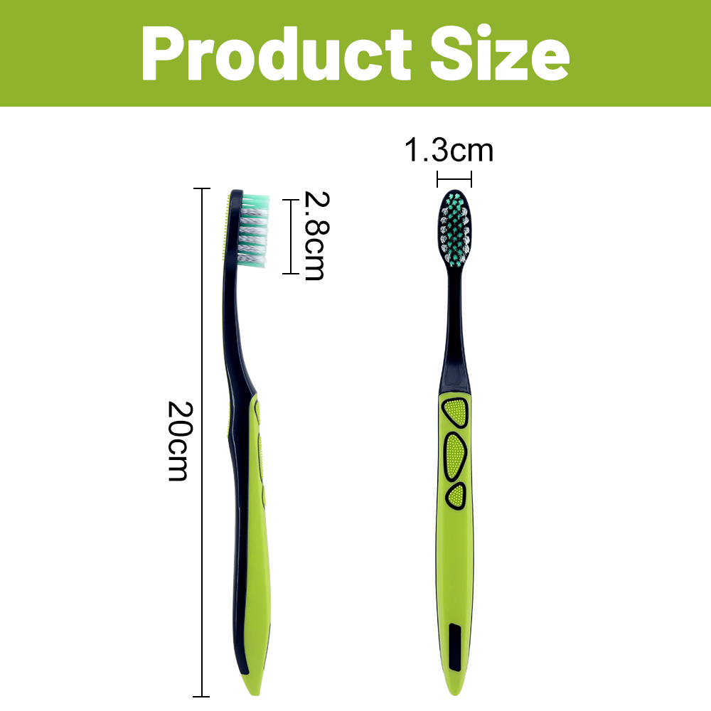 Classic Charcoal Bristles Adult Toothbrush PP Handle Hotel Use OEM Manual Toothbrush
