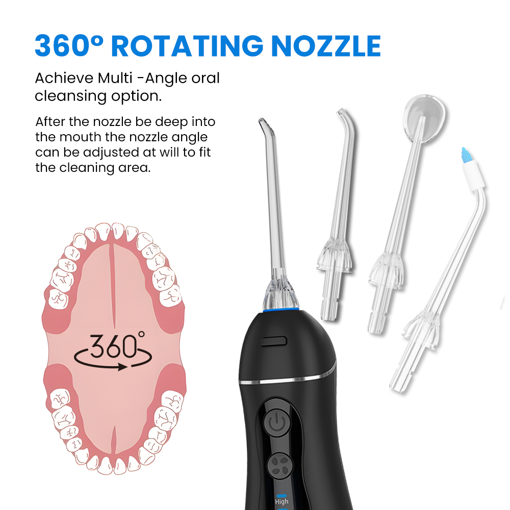 350ml IPX7 Portable Cordless for Oral Irrigator UV Light Water Flosser for Home Outdoor Travel Gum Cleaner English Operating Pla