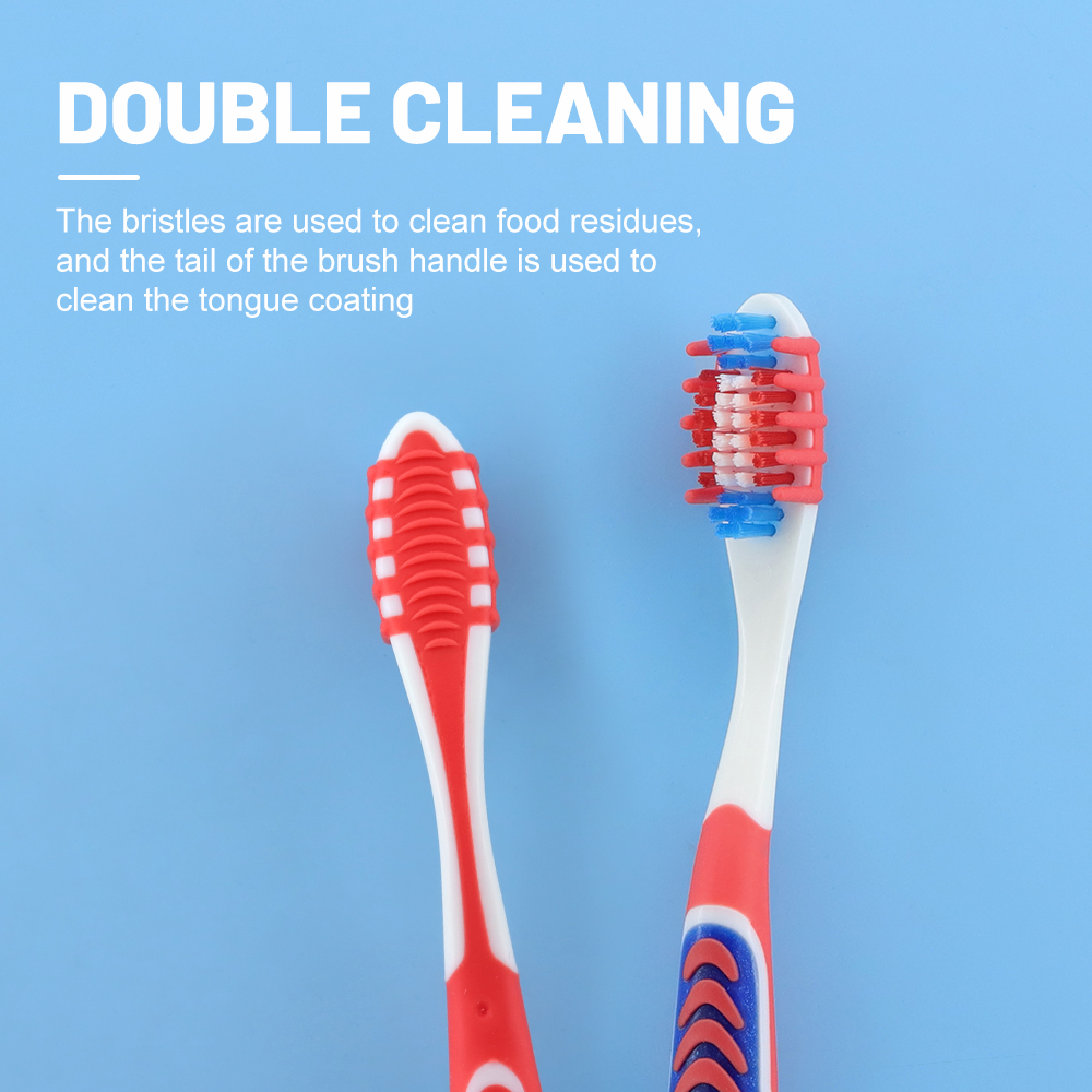 OEM / ODM Adult Manual Toothbrush with Multi-Color Bristles & Ergonomic Anti-Slip Handle