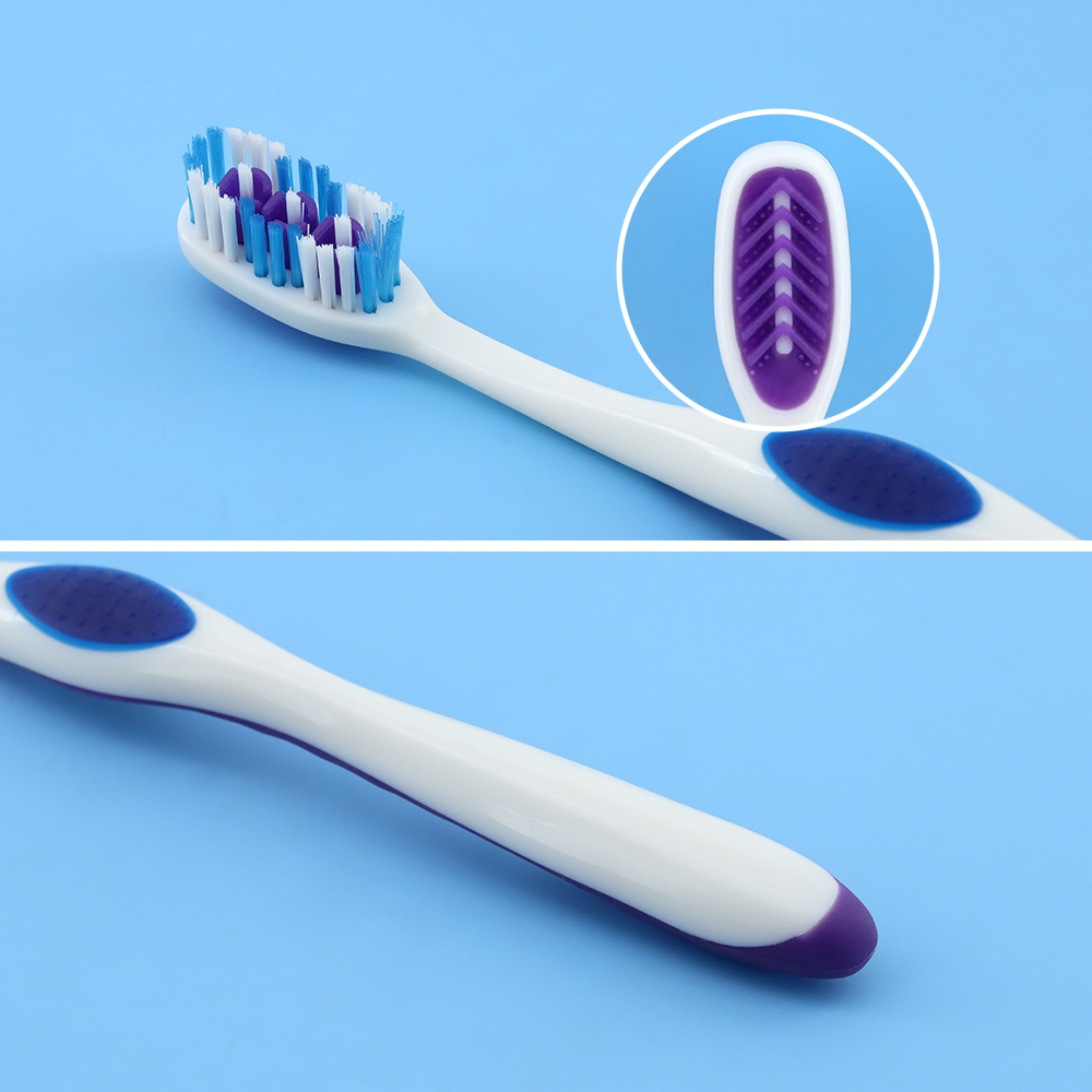 private label adult toothbrush with ergonomic handle