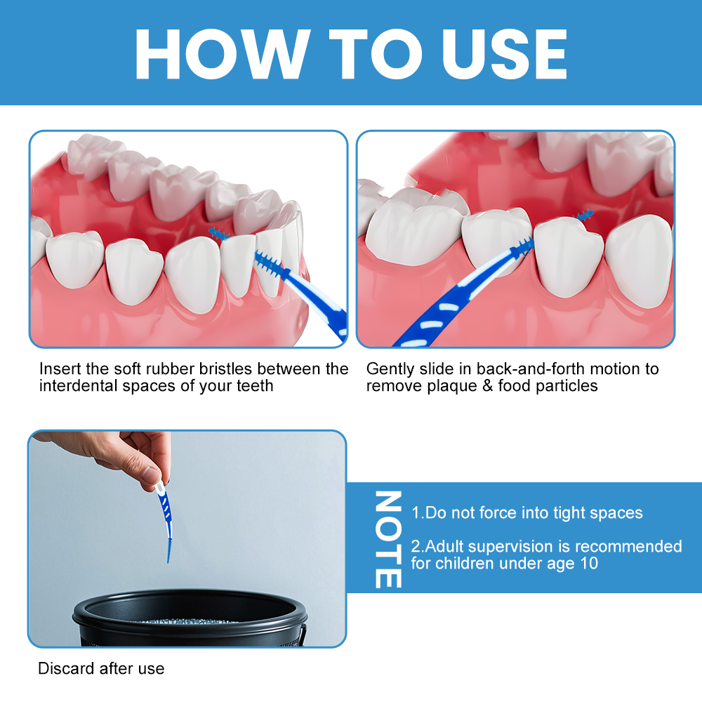 OEM/ODM Customizable Soft Silicone Interdental Brushes Wholesale Dental Picks for Oral Care