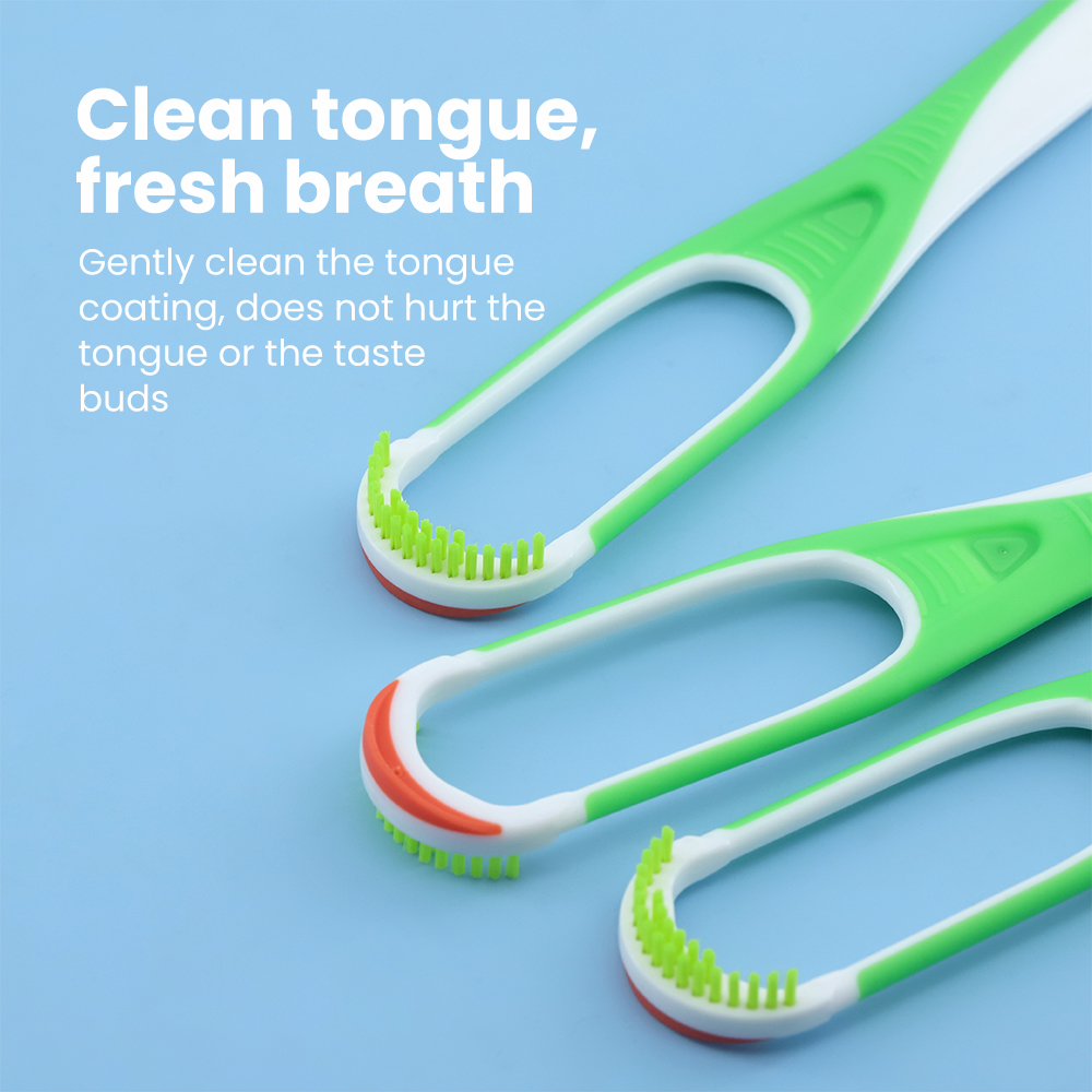 Wholesale Double-Sided Colorful Cleaning Brushes and Plastic Tongue Scrapers with Customized Color & Logo for Home Use