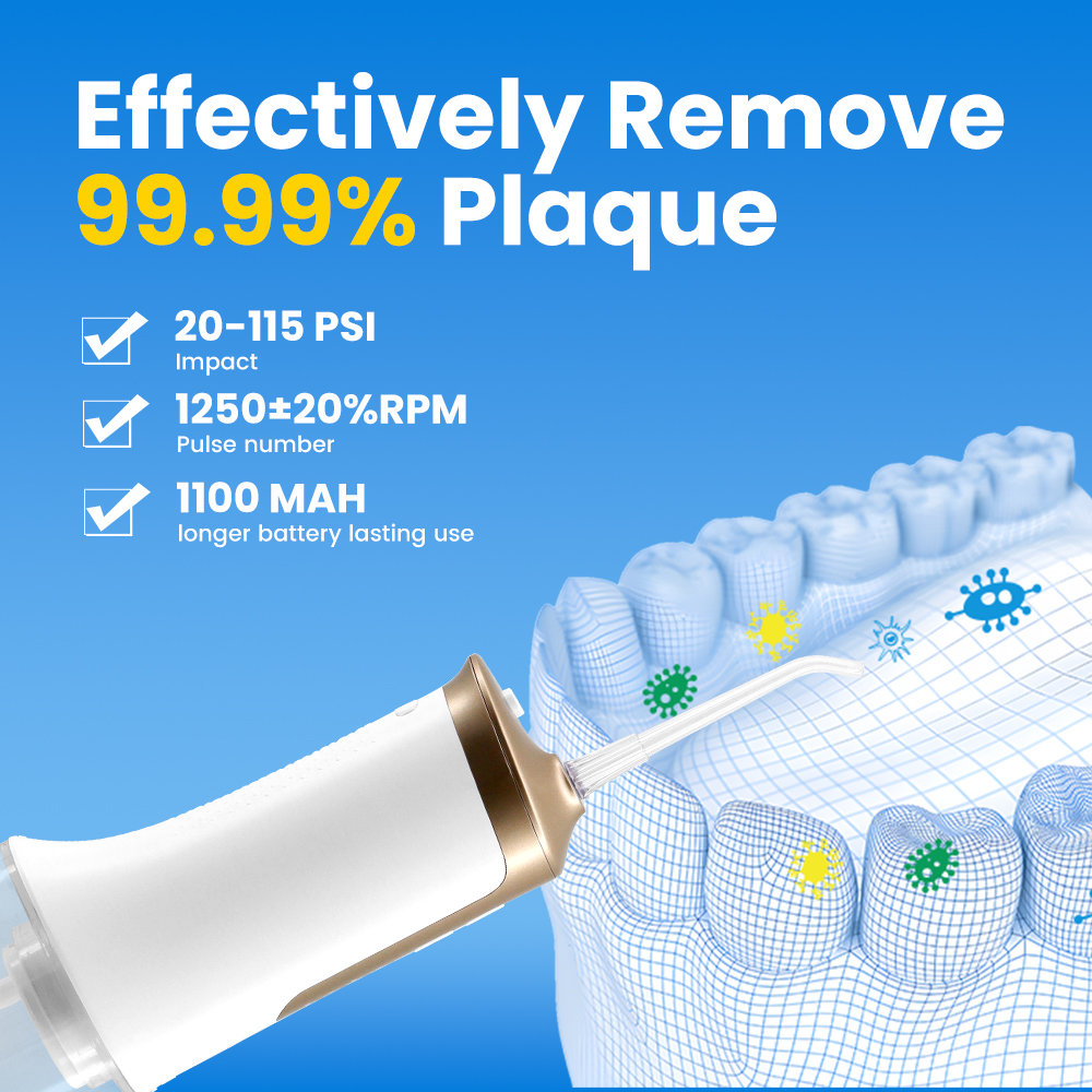 Portable Cordless Oral Irrigator IPX7 Waterproof 3 Modes Water Flosser OEM Manufacturer