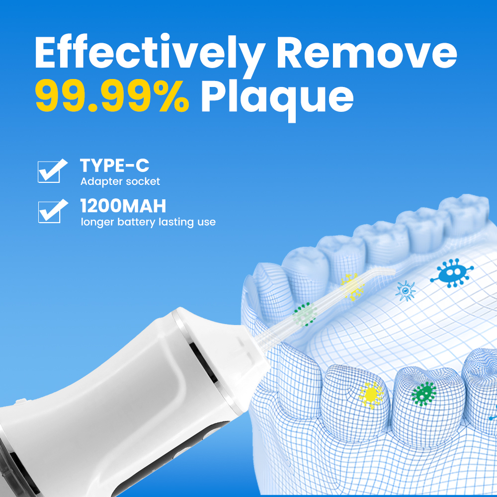 Professional Portable Water Flosser 380ml High Capacity Oral Irrigator with 4 Cleaning Modes