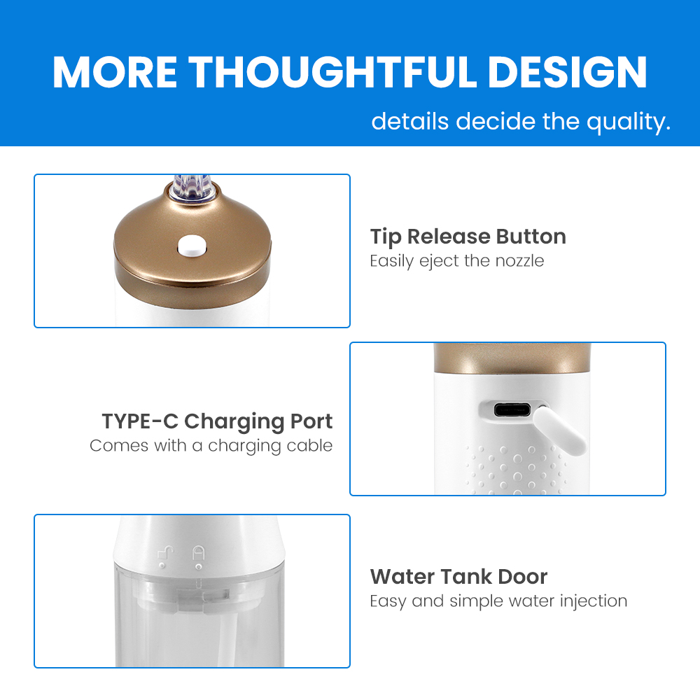 Portable Cordless Oral Irrigator IPX7 Waterproof 3 Modes Water Flosser OEM Manufacturer