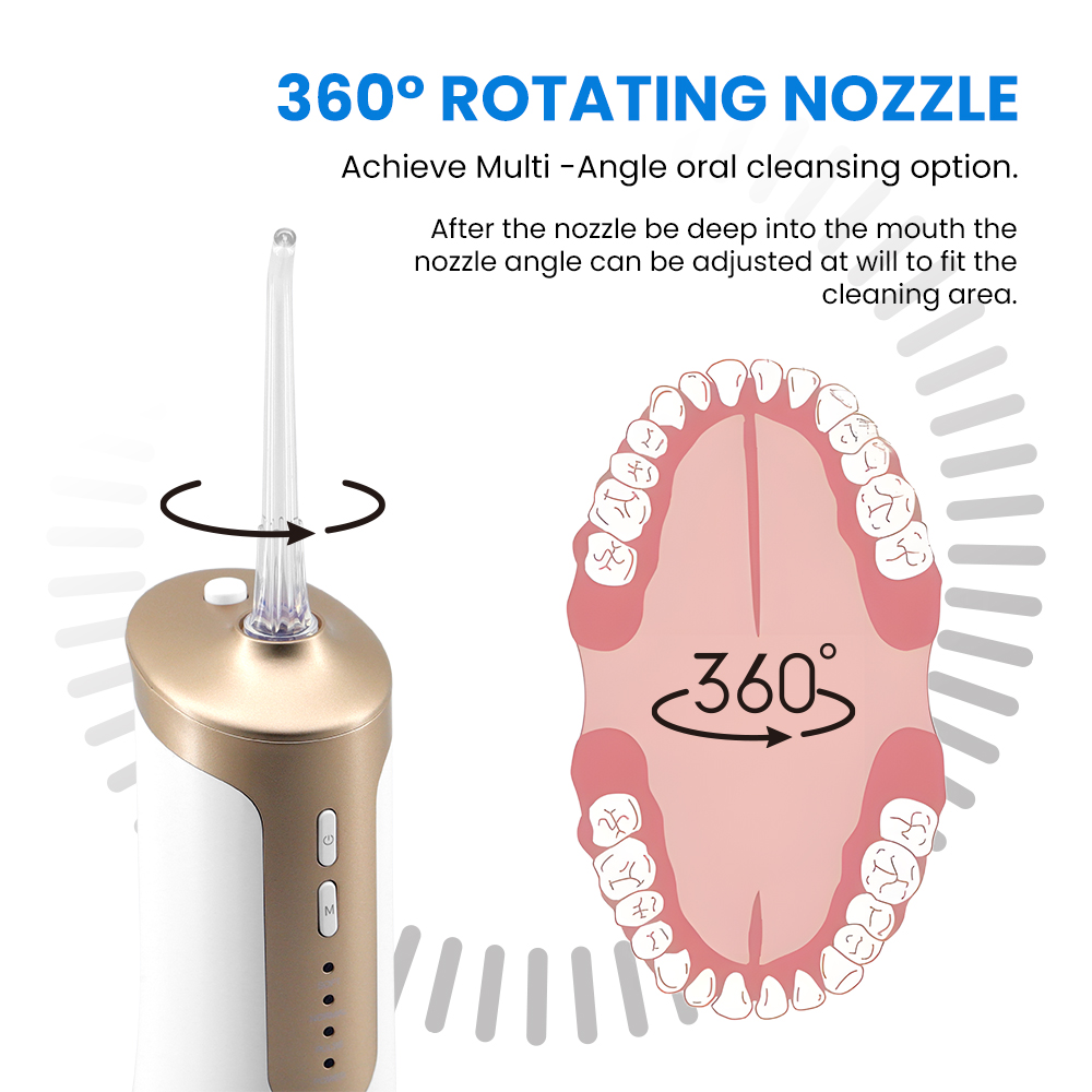 Portable Cordless Oral Irrigator IPX7 Waterproof 3 Modes Water Flosser OEM Manufacturer